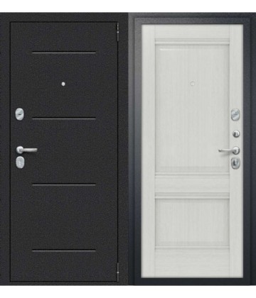 Входная дверь Portika К42 букле черный/ бьянко