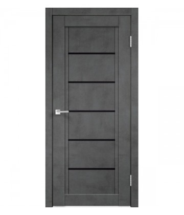 Дверь Velldoris NEXT 1, Муар темно-серый бетон, Лакобель черный