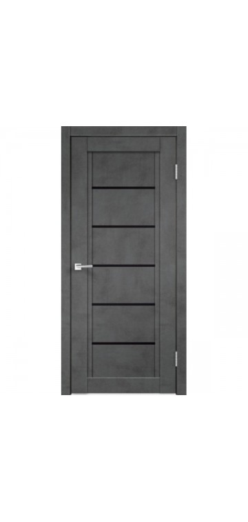 Дверь Velldoris NEXT 1, Муар темно-серый бетон, Лакобель черный