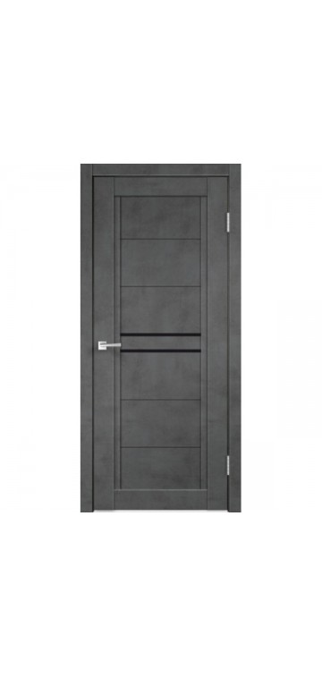 Дверь Velldoris NEXT 2, Муар темно-серый бетон, Лакобель черный
