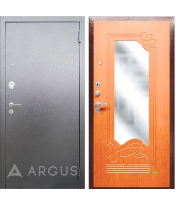 Дверь Аргус Ольга, с зеркалом Серебро/Ольха