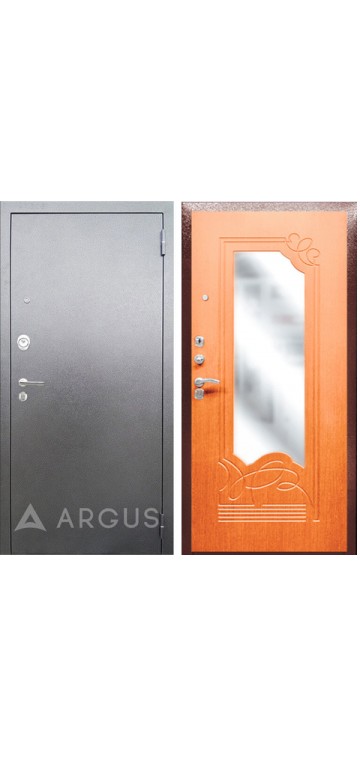 Дверь Аргус Ольга, с зеркалом Серебро/Ольха