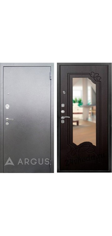 Дверь Аргус Ольга, с зеркалом Серебро/Венге