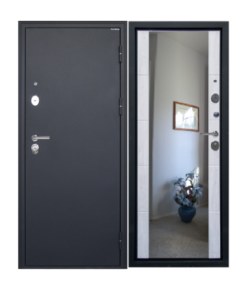 Входная дверь Родина+ с зеркалом Санторини белый