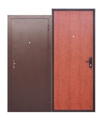 Входная дверь 4,5 см Прораб антик медь металл/ панель рустикальный дуб