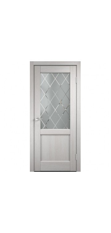 Межкомнатная дверь  Classico 3 2V дуб белый/стекло VELLDORIS