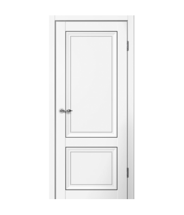 Межкомнатная дверь MONE М01 Эмалит белый.Молдинг черный FLYDOORS