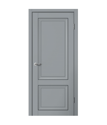 Межкомнатная дверь MONE М01 Эмалит серый. Полотно глухое. Молдинг черный. FlYDOORS