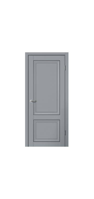 Межкомнатная дверь MONE М01 Эмалит серый. Полотно глухое. Молдинг черный FLYDOORS