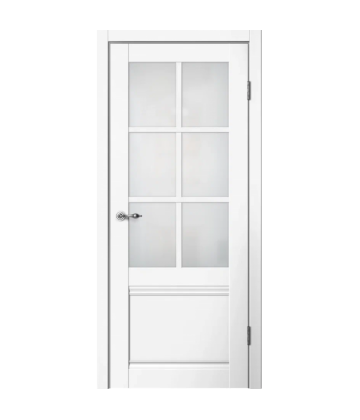 Межкомнатная дверь CLASSIC C04 Эмалит белый. Стекло мателюкс  FLYDOORS