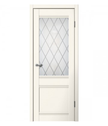 Межкомнатная дверь CLASSIC C01 Английская решетка Эмалит ваниль FlYDOORS